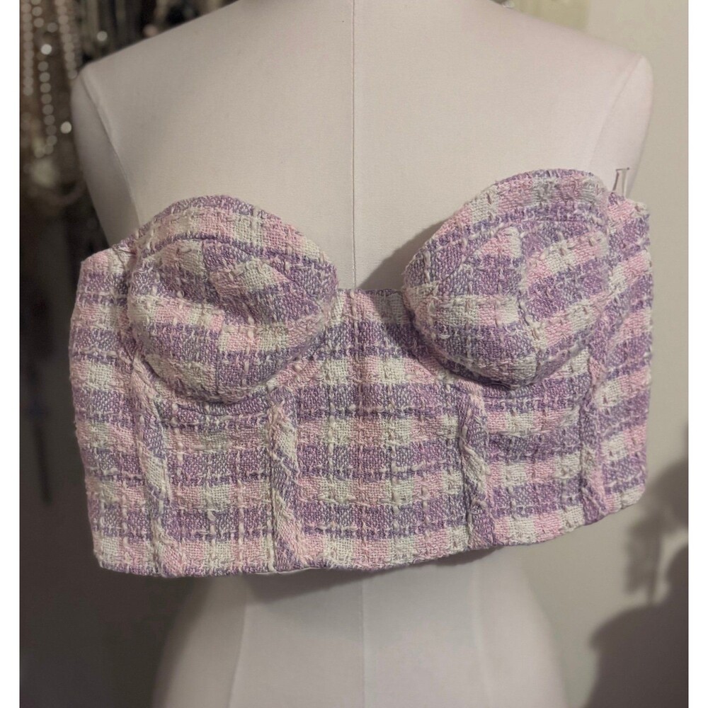 Zara Tweed Bustier/Corset Crop Top